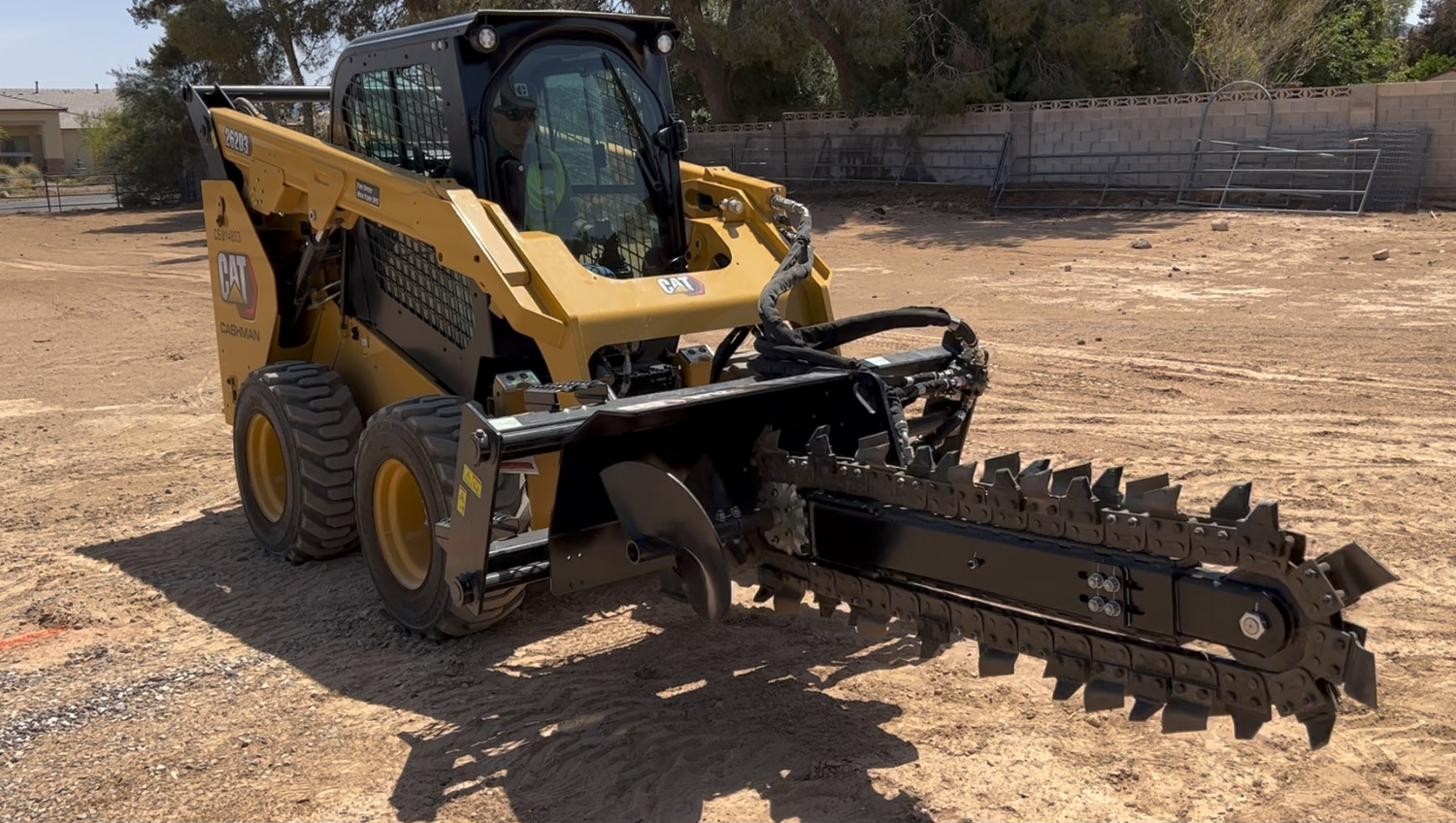 CAT 262D3 Skid Steer trencher attachment Las Vegas